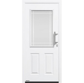 Hormann Thermo65 Style 430E (sand-blasted glass with clear stripes) Door