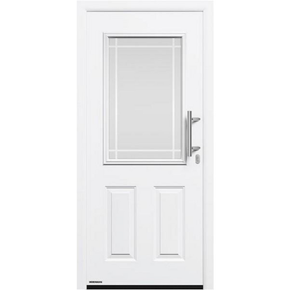 Hormann Thermo65 Style 430E (sand-blasted glass with clear stripes) Door