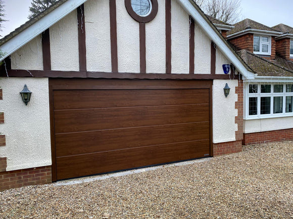 Hormann LPU 42 L-Ribbed Decograin Sectional Garage Door