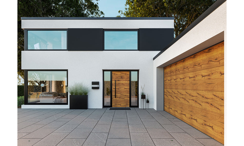 Decoral garage and front doors
