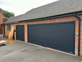 Hormann LPU 42 L-Ribbed Sandgrain Sectional Garage Door - 0