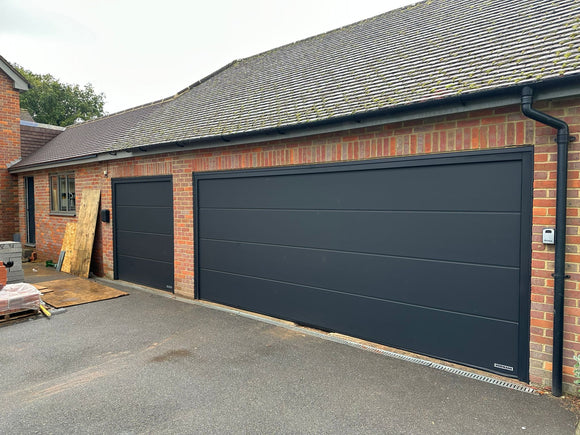 Hormann LPU 42 L-Ribbed Sandgrain Sectional Garage Door